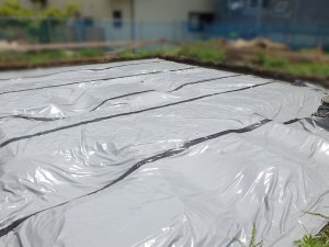 防蟻・防湿シート張り完了