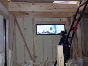 断熱吹付工事状況