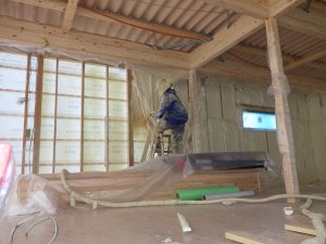 断熱吹付工事状況