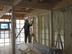 断熱吹付工事状況