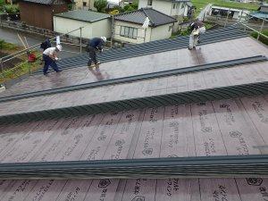 屋根葺き状況